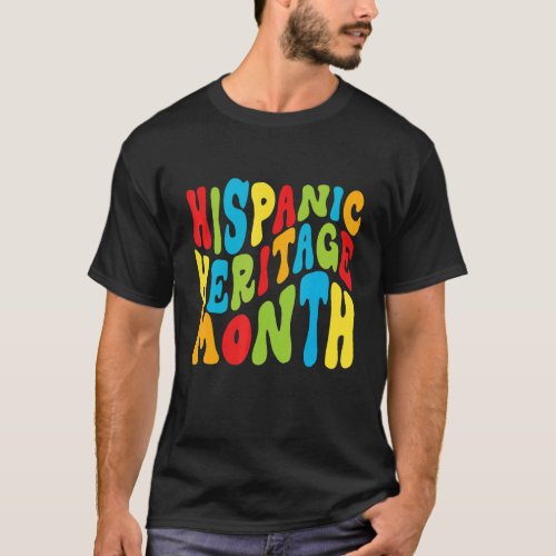Vintage Groovy Hispanic Heritage Month All Countri T_Shirt