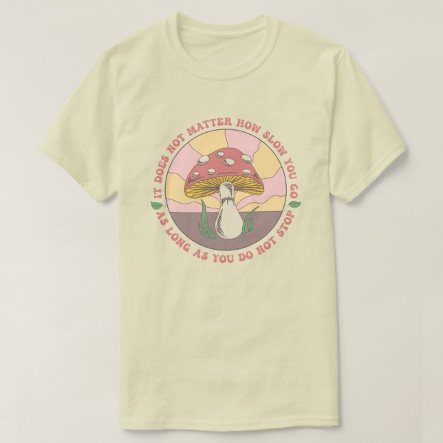 Vintage Groovy Motivational Mushroom T-Shirt (Design Front)