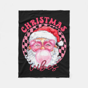 Vintage Groovy Santa Claus Christmas Vibes Womens Fleece Blanket
