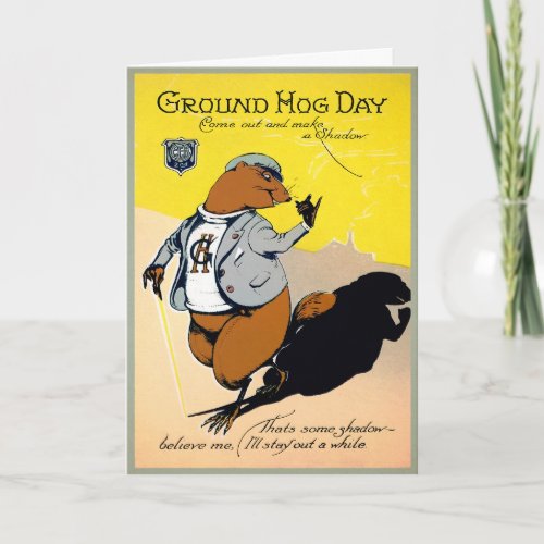 Vintage Groundhog Day Feb 2nd Card