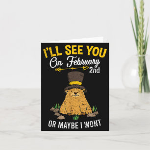 Vintage Groundhog Day February 2nd Celebration Card