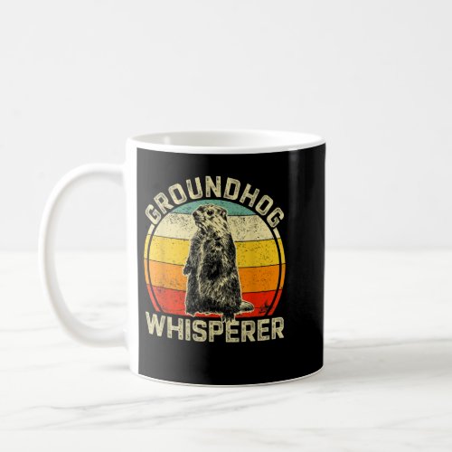 Vintage Groundhog Whisperer Silhouette Gift Ground Coffee Mug