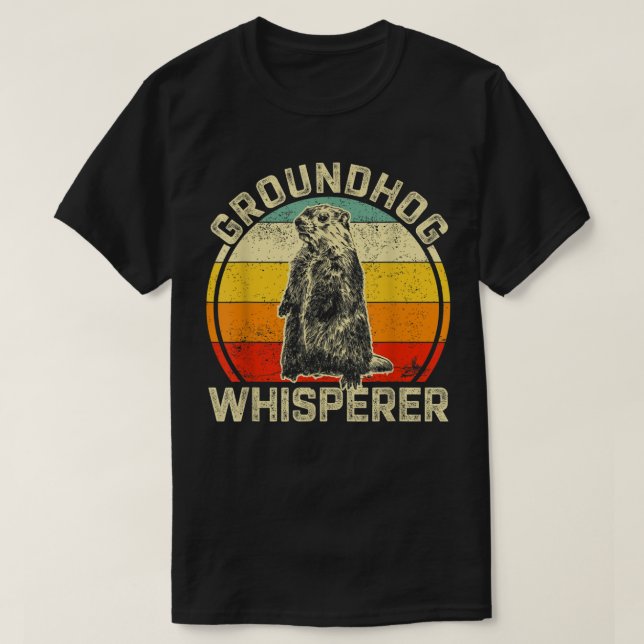 Vintage Groundhog Whisperer Silhouette Gift Ground T-Shirt (Design Front)