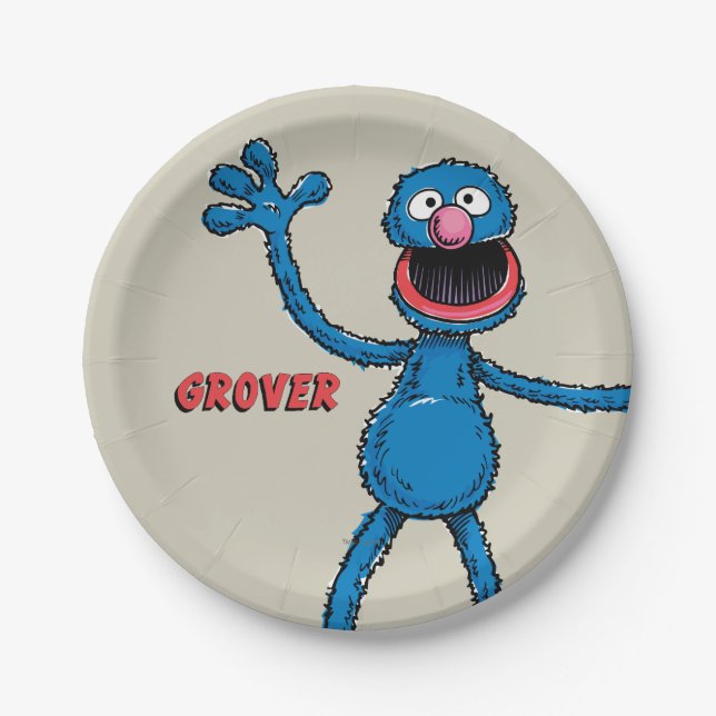 Vintage Grover Paper Plates (Front)