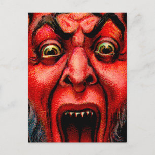 Vintage Growling Krampus Postcard