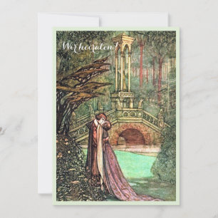 Vintage Gruen und Rosa Hochzeits Einladung Invitation