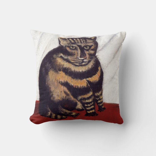 Vintage Grumpy Cat Throw Pillow (Front)