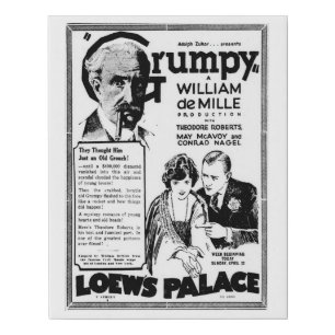Vintage "Grumpy" Movie Poster Faux Canvas Print