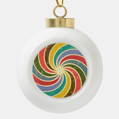 Vintage Grunge Abstract Cleanable Background Ceramic Ball Christmas Ornament