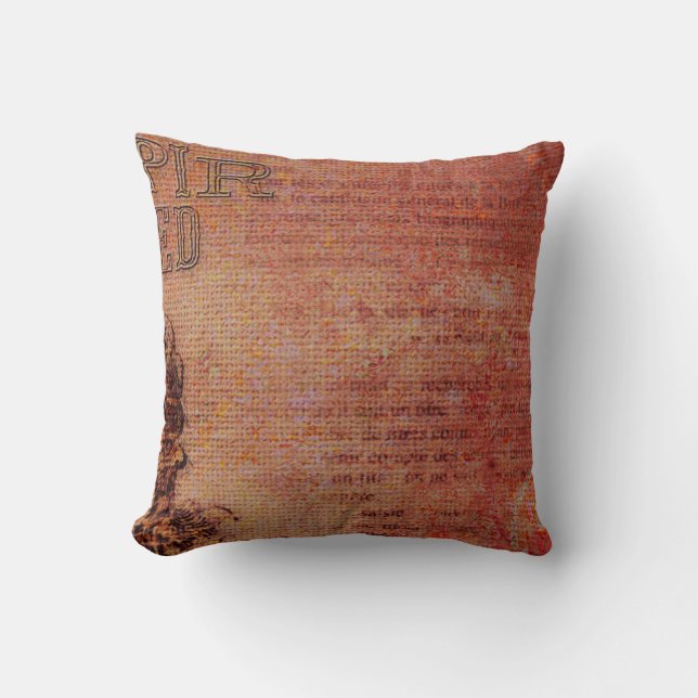 Vintage Grunge Abstract Throw Pillow (Front)