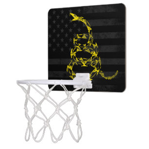 Vintage Grunge American Flag and Snake Mini Basketball Hoop