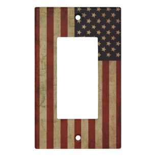 Vintage Grunge American Flag Light Switch Cover