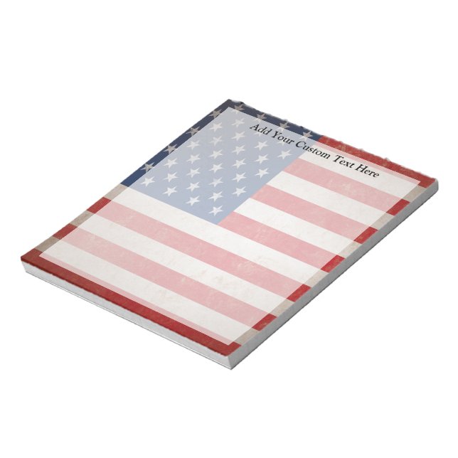 Vintage Grunge American Flag Patriotic Design Notepad (Rotated)