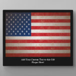 Vintage Grunge American Flag Patriotic Design Plaque