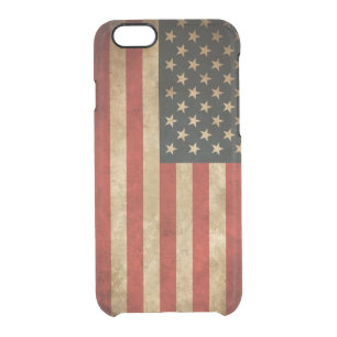 Vintage Grunge American Flag Pattern USA Patriotic Clear iPhone 6/6S Case