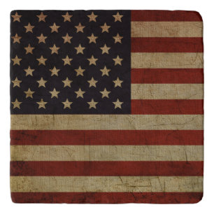 Vintage Grunge American Flag Trivet