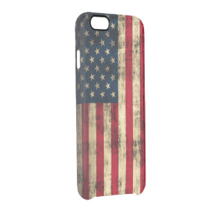 Vintage Grunge American Flag Clear iPhone 6/6S Case