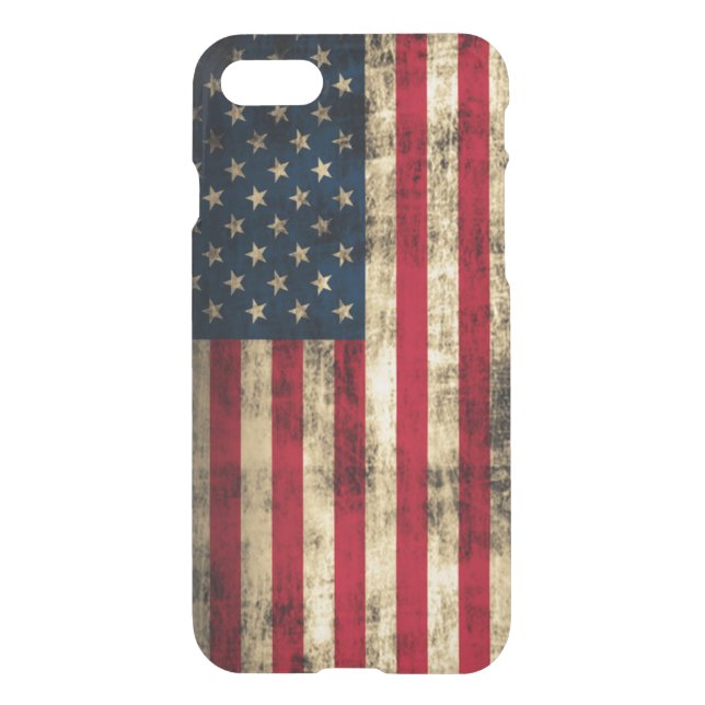 Vintage Grunge American Flag Uncommon iPhone Case (Back)