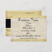 Vintage Grunge Antique Musical Notes Business Card (Front/Back)