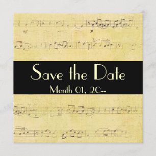Vintage Grunge Antique Musical Notes Invitations