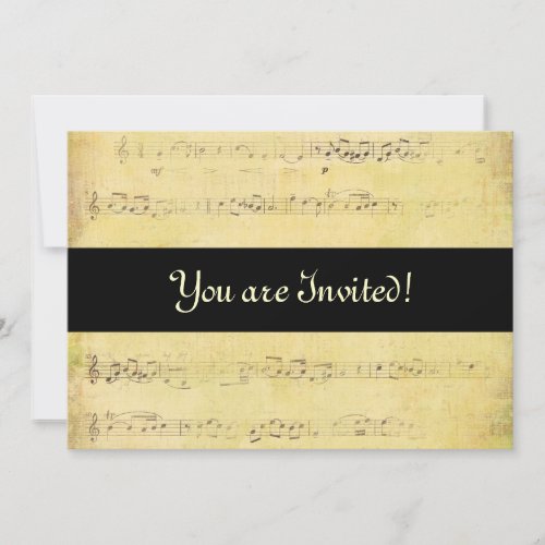 Vintage Grunge Antique Musical Notes Invitations