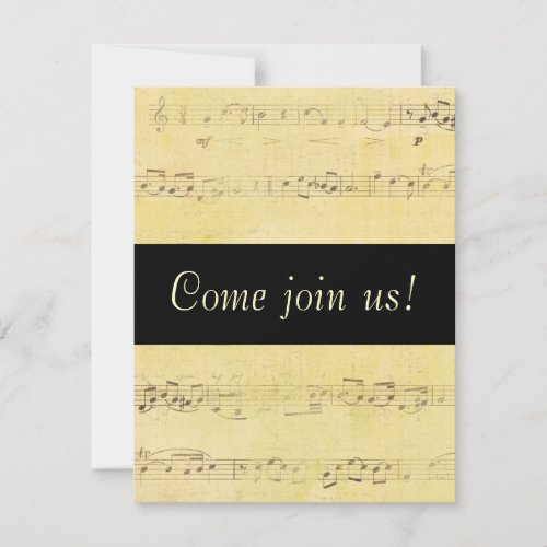 Vintage Grunge Antique Musical Notes Invitations