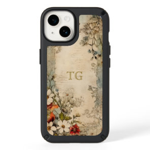 Vintage Grunge Artisan Botanical Monogram Speck iPhone 14 Case