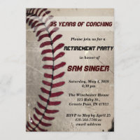 Vintage Grunge Baseball Coach Retirement Birthday