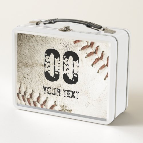Vintage Grunge Baseball Personalized Template Metal Lunch Box