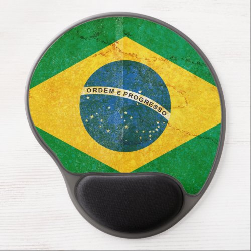 Vintage Grunge Brazil Flag Gel Mouse Pad