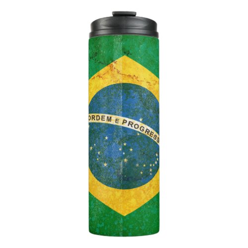 Vintage Grunge Brazil Flag Thermal Tumbler