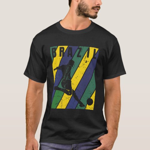 Vintage Grunge Brazil Football _ Futbol T_Shirt