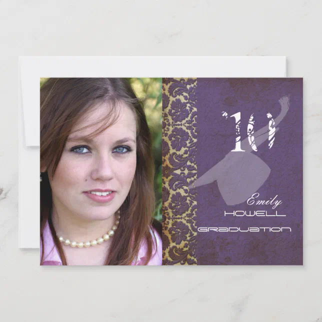 Vintage/Grunge/Damask/Graduations Invitation Zazzle