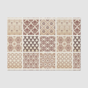 Vintage,grunge,damask pattern collage, victorian tissue paper