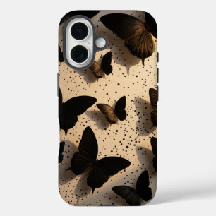 Vintage Grunge Dark Academia Butterfly Ink Dot iPhone 16 Case