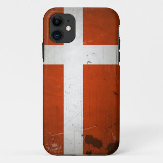 Vintage Grunge Denmark Flag iPhone 11 Case