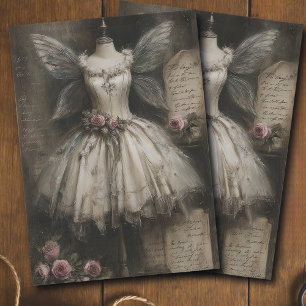 Vintage Grunge Fairy Ballerina Costume Decoupage Tissue Paper