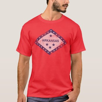 Vintage Grunge Flag Of Arkansas T-shirt by clonecire at Zazzle