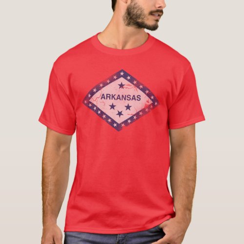Vintage Grunge Flag of Arkansas T_Shirt