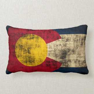 Vintage Grunge Flag of Colorado Lumbar Pillow
