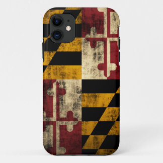 Vintage Grunge Flag of Maryland iPhone 11 Case