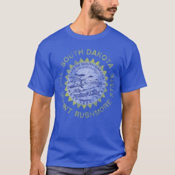 Vintage Grunge Flag Of South Dakota T-shirt by clonecire at Zazzle
