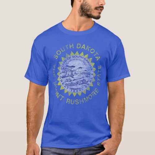 Vintage Grunge Flag of South Dakota T_Shirt