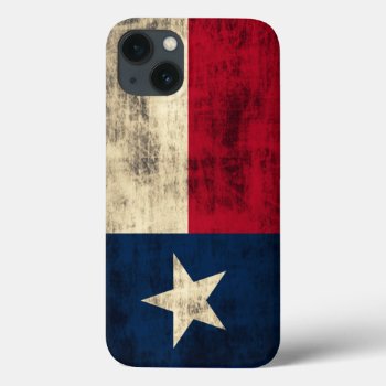 Vintage Grunge Flag Of Texas Iphone 13 Case by clonecire at Zazzle