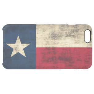 Vintage Grunge Flag of Texas Clear iPhone 6 Plus Case