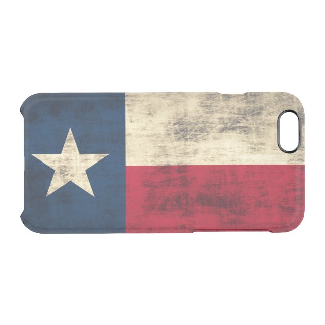 Vintage Grunge Flag of Texas Uncommon iPhone Case (Back Horizontal)