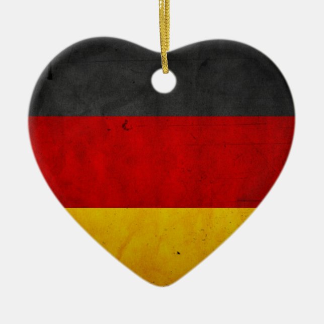 Vintage Grunge Germany Flag Ceramic Ornament (Front)