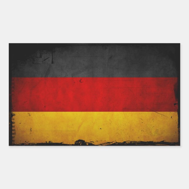 Vintage Grunge Germany Flag Rectangular Sticker (Front)