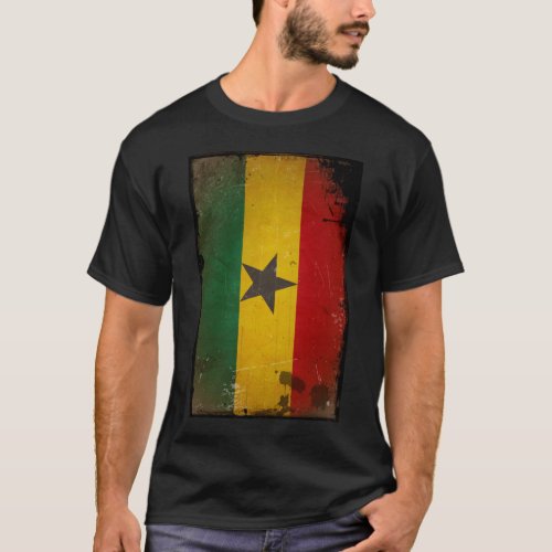 Vintage Grunge Ghana Flag T_Shirt