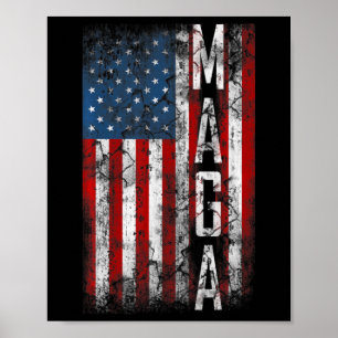Vintage Grunge MAGA American Flag Lover Fun Gift Poster